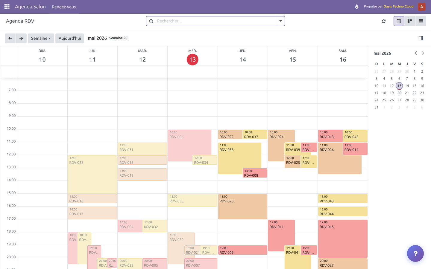 Calendrier · vue jour